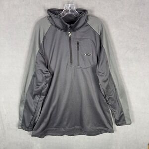 Drake 1/4 Zip‎ Pullover Men's 2XL Gray Waffle Weave Polyester Long Sleeve